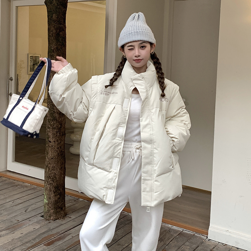 도매핏 여성 패딩 귤나무 어디 소매 탈부착이 가능한 양복 아우터 여 가을 겨울 루즈핏 패션