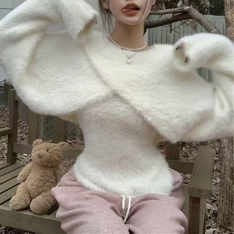 도매핏 여성 니트 가을 겨울 프렌치 패션 세트 여성스러운 케이프 상의 슬림핏 민소매 나시 투피스